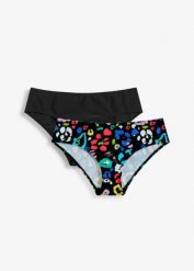 Figi bikini (2 szt.). Czarne bikini bonprix, bez wzorów, eleganckie. Za 31.98 zł.