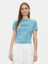 BOSS T-Shirt 50501139 Błękitny Regular Fit. Niebieskie t-shirty Boss, xl, bez wzorów, z bawełny, bez kołnierzyka, bez ramiączek. Za 149.99 zł.