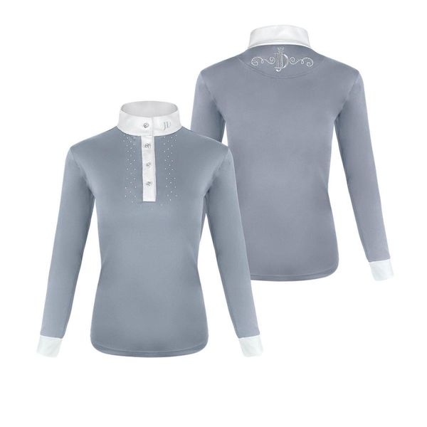 Koszula do jazdy konnej damska JD ATTACK Linda z długim rękawem konkursowa. Niebieskie koszule JD ATTACK, m, bez wzorów, sportowe, bez kołnierzyka, bez ramiączek. Za 199.00 zł.