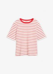 T-shirt z grubej bawełny organicznej. Białe t-shirty bonprix, bez wzorów, z bawełny, bez kołnierzyka, bez ramiączek. Za 42.99 zł.