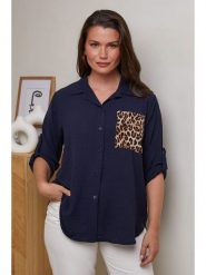 Curvy Lady Koszula w kolorze granatowym rozmiar: 44/46. Niebieskie koszule Curvy Lady, bez wzorów, klasyczne, bez kołnierzyka, bez ramiączek. Za 105.38 zł.