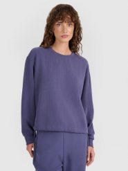 4F Bluza dresowa nierozpinana z modalem damska - granatowa L. Niebieskie bluzy bez kaptura 4f, l, bez wzorów, z dresówki, bez kaptura. W wyprzedaży za 149.99 zł.