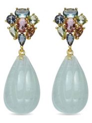 Luxenter Kolczyki-wkrętki z kwarcem i cyrkoniami rozmiar: onesize. Żółte kolczyki Luxenter, z cyrkonią, srebrne. Za 260.99 zł.