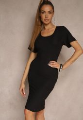 Czarna Basicowa Sukienka z Bawełną Lumaselle. Czarne sukienki Renee, na co dzień, uniwersalny, bez wzorów, z bawełny, klasyczne, bez kołnierzyka, bez ramiączek, mini, dopasowane. W wyprzedaży za 47.99 zł.