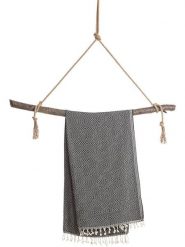 Towel to Go Chusta hammam "Atom" w kolorze czarnym - 180 x 100 cm rozmiar: onesize. Czarne chusty Towel to Go, bez wzorów, z bawełny. Za 69.99 zł.