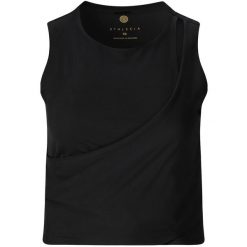 Damski tank top Athlecia Aisari. Czarne topy Athlecia, bez wzorów, sportowe, bez kołnierzyka, bez ramiączek. Za 182.50 zł.