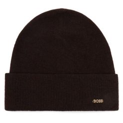 Czapka BOSS. Brązowe czapki zimowe Boss, bez wzorów. Za 299.99 zł.