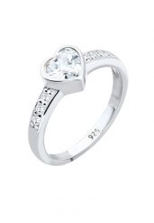 Elli Damski zaręczynowy z symbolem serca z kryształami cyrkoni w srebrze próby 925 Sterling Silver Pierścionki 1 ct. Szare pierścionki Elli, z cyrkonią, srebrne. Za 283.99 zł.