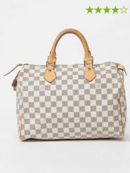 Louis Vuitton Torebka "Speedy 30" w kolorze szaro-kremowym - 30 x 21 x 18 cm rozmiar: onesize. Szare torebki klasyczne Louis Vuitton, bez wzorów, z materiału, na ramię, bez dodatków. Za 5,799.95 zł.