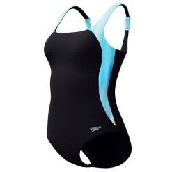 Strój kąpielowy jednoczęściowy damski na basen Speedo Square LunaLustre. Czarne stroje jednoczęściowe Speedo, bez wzorów, sportowe. Za 454.08 zł.