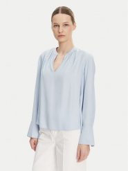 Tommy Hilfiger Bluzka WW0WW44049 Błękitny Regular Fit. Niebieskie bluzki Tommy Hilfiger, bez wzorów, z wiskozy, bez kołnierzyka, bez ramiączek. Za 259.99 zł.