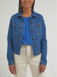 Lee Kurtka jeansowa Rider L54MGWB01 112330459 Niebieski Regular Fit. Niebieskie kurtki Lee, l, bez wzorów, z bawełny, bez kaptura. Za 279.99 zł.
