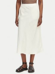 Gant Spódnica midi 4400231 Biały Regular Fit. Białe spódnice Gant, bez wzorów, ze lnu, midi. Za 631.99 zł.