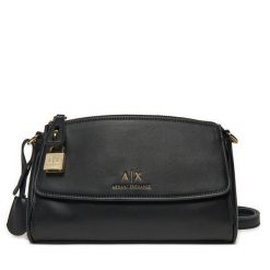 Torebka Armani Exchange. Czarne listonoszki Armani Exchange, bez wzorów, bez dodatków. Za 619.99 zł.