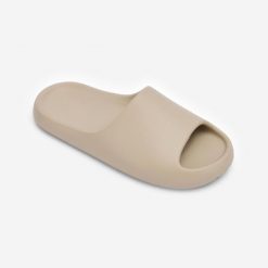 Second Life - Klapki basenowe Decathlon 500 Style - Stan Doskonały. Brązowe klapki Decathlon, bez wzorów, z materiału, bez obcasa, bez zapięcia. Za 45.99 zł.