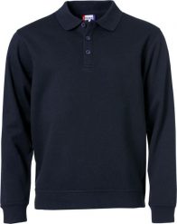 Clique Basic Polo Sweter, materiał antymechacący – dark navy. Niebieskie swetry CLIQUE, l, bez wzorów, z bawełny, bez ramiączek. Za 159.63 zł.