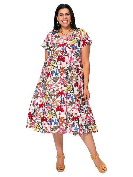 Aller Simplement Sukienka ze wzorem rozmiar: 46/48. Sukienki Aller Simplement, na co dzień, bez wzorów, z bawełny, klasyczne, bez kołnierzyka, bez ramiączek, midi, proste. Za 96.14 zł.