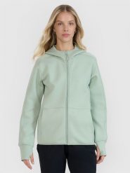 4F Bluza dresowa rozpinana z kapturem damska - miętowa XXL. Niebieskie bluzy z kapturem 4f, uniwersalny, bez wzorów, z dresówki, z kapturem. W wyprzedaży za 169.99 zł.