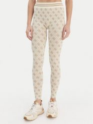 Guess Spodnie materiałowe 179838 Beżowy Slim Fit. Brązowe spodnie materiałowe Guess, z aplikacjami, z materiału. Za 159.00 zł.