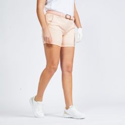 Spodenki do golfa chino damskie Inesis MW500. Czerwone spódnice INESIS, bez wzorów, z bawełny, sportowe. W wyprzedaży za 69.99 zł.