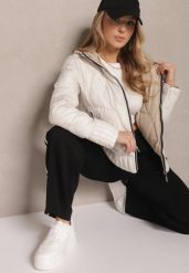 Biała Pikowana Kurtka Dwustronna z Kapturem Eravinea. Białe kurtki Renee, m, bez wzorów, z jeansu, eleganckie, z kapturem. Za 169.99 zł.