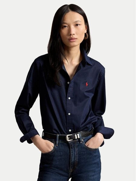 Polo Ralph Lauren Koszula 211A92177014 Granatowy Regular Fit. Niebieskie koszule Polo Ralph Lauren, s, bez wzorów, z bawełny, bez kołnierzyka, bez ramiączek. Za 658.99 zł.