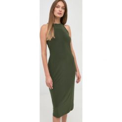 Max Mara Leisure sukienka kolor zielony midi dopasowana. Zielone sukienki Max Mara Leisure, l, bez wzorów, z dzianiny, bez kołnierzyka, bez ramiączek, midi, dopasowane. Za 829.99 zł.