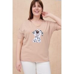 T-Shirt Damski Cztery Łapy Plus Size Cuban Sand. Czarne t-shirty blue shadow, plus size, z aplikacjami, z bawełny, bez kołnierzyka, bez ramiączek. Za 159.90 zł.
