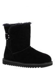 NICEBAY Skórzane botki zimowe "Blackbird" w kolorze czarnym rozmiar: 38. Czarne botki NICEBAY, bez wzorów, z materiału, bez obcasa, bez zapięcia. Za 218.05 zł.