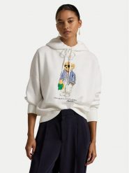 Polo Ralph Lauren Bluza 211959115001 Biały Relaxed Fit. Białe bluzy Polo Ralph Lauren, l, bez wzorów, z bawełny, bez kaptura. Za 739.99 zł.