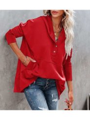 Milan Kiss Bluza w kolorze czerwonym rozmiar: L. Czerwone bluzy Milan Kiss, l, bez wzorów, bez ramiączek, z kapturem. Za 152.99 zł.