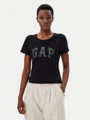 Gap T-Shirt 729555-06 Czarny Regular Fit. Czarne t-shirty GAP, xs, bez wzorów, z bawełny, bez kołnierzyka, bez ramiączek. Za 79.99 zł.