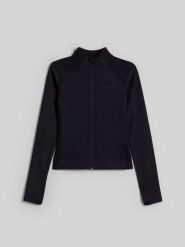 4F Bluza do jogi slim szybkoschnąca damska - czarna S. Czarne bluzy bez kaptura 4f, l, bez wzorów, z włókna, bez kaptura, na fitness i siłownię. Za 199.99 zł.