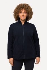 Damskie Bluza polarowa system modułowy do wpinania z recyklingu. Niebieskie bluzy bez kaptura Ulla Popken, plus size, bez wzorów, z materiału, bez kaptura. Za 199.99 zł.