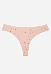 Jasnoróżowe Majtki Stringi z Bawełną w Kwiaty Calylia. Czerwone stringi Born2be, bez wzorów, z bawełny. Za 5.99 zł.