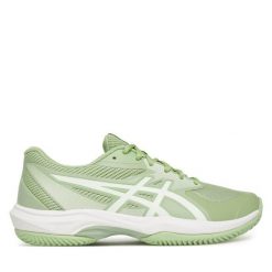 Buty do tenisa Asics. Zielone buty treningowe ASICS, bez wzorów, bez zapięcia, tenisowe. Za 339.99 zł.
