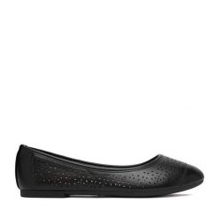 Baleriny JENNY. Czarne baleriny Jenny, bez wzorów, bez obcasa, bez zapięcia. Za 59.99 zł.