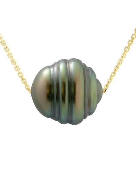 ATELIERS SAINT GERMAIN Złoty naszyjnik z perłą Tahiti - dł. 42 cm rozmiar: onesize. Zielone naszyjniki ATELIERS SAINT GERMAIN, z materiału, z perłą, złote. Za 600.45 zł.