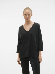 Vero Moda Bluzka w kolorze czarnym rozmiar: XS. Czarne bluzki Vero Moda, xs, bez wzorów, bez kołnierzyka, bez ramiączek. Za 39.58 zł.
