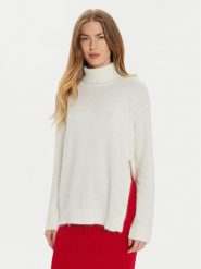 TWINSET Golf 242TT3291 Biały Loose Fit. Białe swetry Twinset, xl, bez wzorów, z syntetyku, bez ramiączek. Za 349.99 zł.