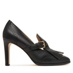 Półbuty LAUREN RALPH LAUREN. Czarne półbuty wsuwane Lauren Ralph Lauren, bez wzorów, bez obcasa, na obcasie. Za 1,199.00 zł.