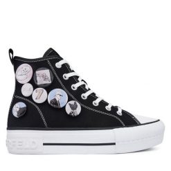 Trampki KARL LAGERFELD. Czarne trampki KARL LAGERFELD, bez wzorów, bez zapięcia. Za 704.99 zł.