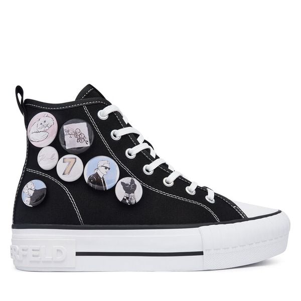 Trampki KARL LAGERFELD. Czarne trampki KARL LAGERFELD, bez wzorów, bez zapięcia. Za 704.99 zł.