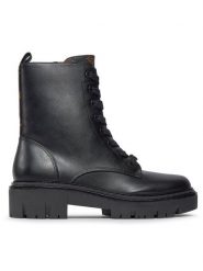 Guess Botki Jefei FLPJFI FAL10 Czarny. Czarne botki Guess, z aplikacjami, ze skóry, bez obcasa, na płaskiej podeszwie, bez zapięcia. Za 499.99 zł.