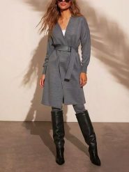 Milan Kiss Kardigan w kolorze szarym rozmiar: S. Szare swetry Milan Kiss, s, bez wzorów, z tkaniny, bez ramiączek. Za 195.99 zł.