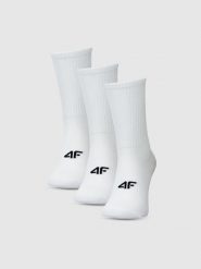 4F Skarpety casual za kostkę (3-pack) damskie - białe 35-38. Białe skarpetki 4f, bez wzorów, z bawełny. Za 54.99 zł.