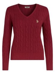 U.S. Polo Assn. Sweter w kolorze bordowym rozmiar: XL. Czerwone swetry U.S. Polo Assn., s, bez wzorów, z bawełny, bez ramiączek. Za 152.62 zł.