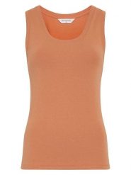 MOSS COPENHAGEN Top w kolorze karmelowym rozmiar: M/L. Brązowe topy Moss Copenhagen, l, bez wzorów, bez kołnierzyka, bez ramiączek. Za 109.95 zł.