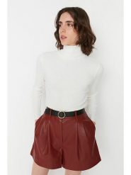 Trendyol Golf w kolorze kremowym rozmiar: L. Brązowe swetry Trendyol, l, bez wzorów, ze splotem, bez ramiączek. Za 60.95 zł.