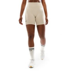 Damskie bezszwowe krótkie legginsy kolarki treningowe Fitness Siroko Dynamic. Brązowe legginsy SIROKO, bez wzorów, z materiału, sportowe, krótkie. W wyprzedaży za 84.00 zł.